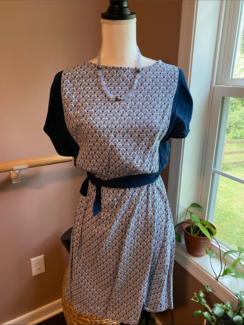 SERRV blue and white dress S/M